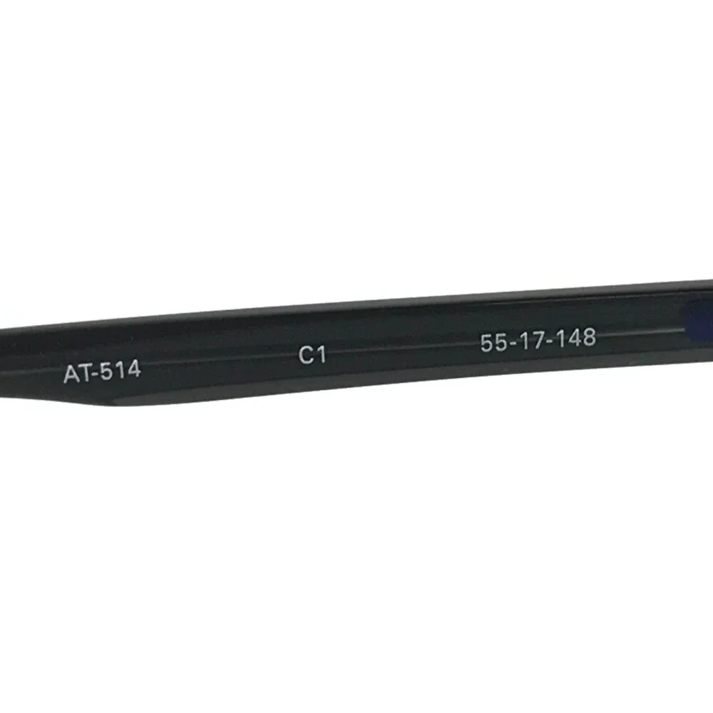 Adin Thomas Eyeglasses Frames AT-514 C1 Shiny Black Rectangle Full Rim 55-17-148